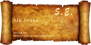 Sik Erika névjegykártya